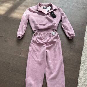 NWT Abercrombie YPB 2-piece Pink Sweatshirt & Sweatpants